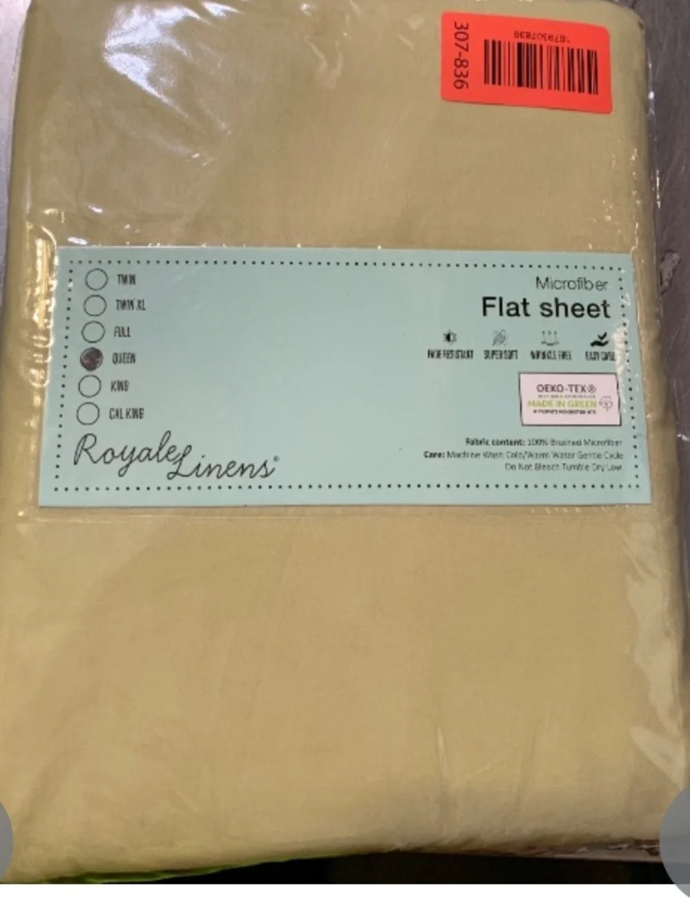 QUEEN Flat Sheet - SAGE GREEN